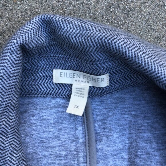 EILEEN FISHER Moto Jacket Women's 1X Grey Organic Cotton Soft Designer - Picture 3 of 8